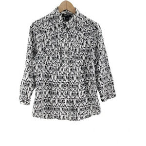 Style & Co. Linen Ikat Button Down Shirt Size 10